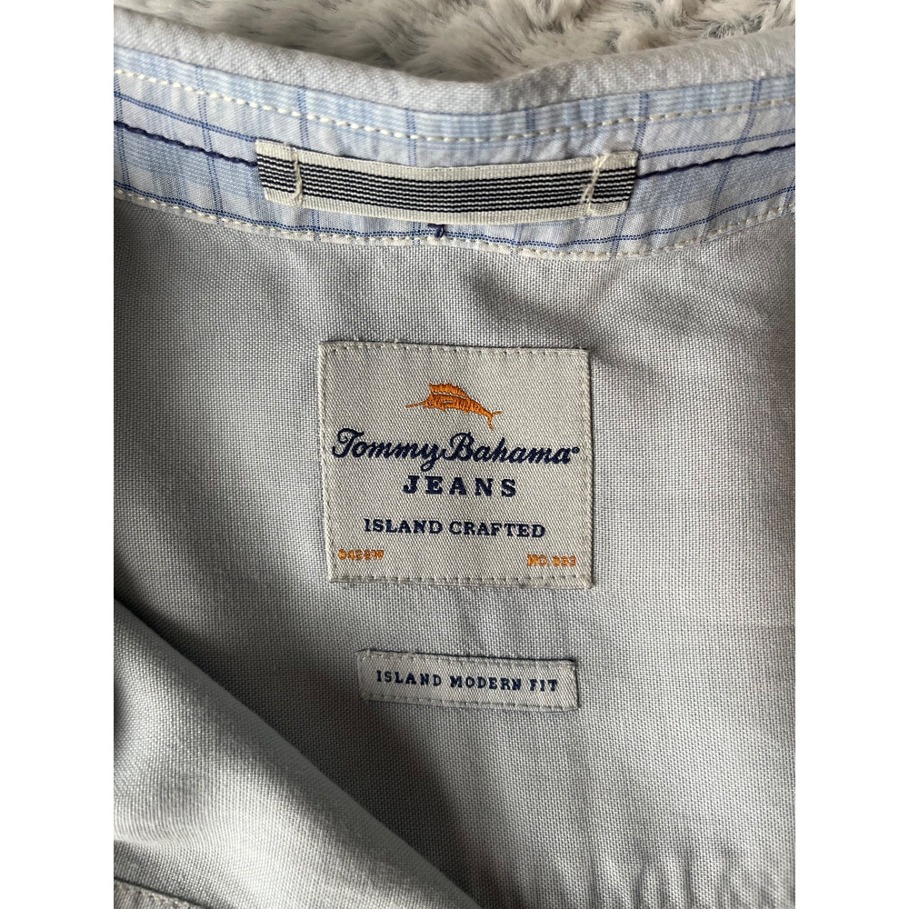 Tommy Bahama Jeans Coastal Grandpa Sage Grey Roll-Sleeve Shirt Mens XL Resort - Picture 2 of 9
